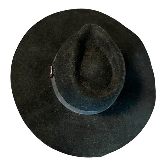 Levi's Boho Style Black Wool Wide Brim Fedora Hat - Picture 3 of 13
